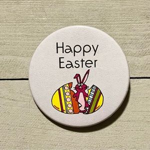 HAPPY EASTER Vintage Holiday Bunny Rabbit Pinback Button